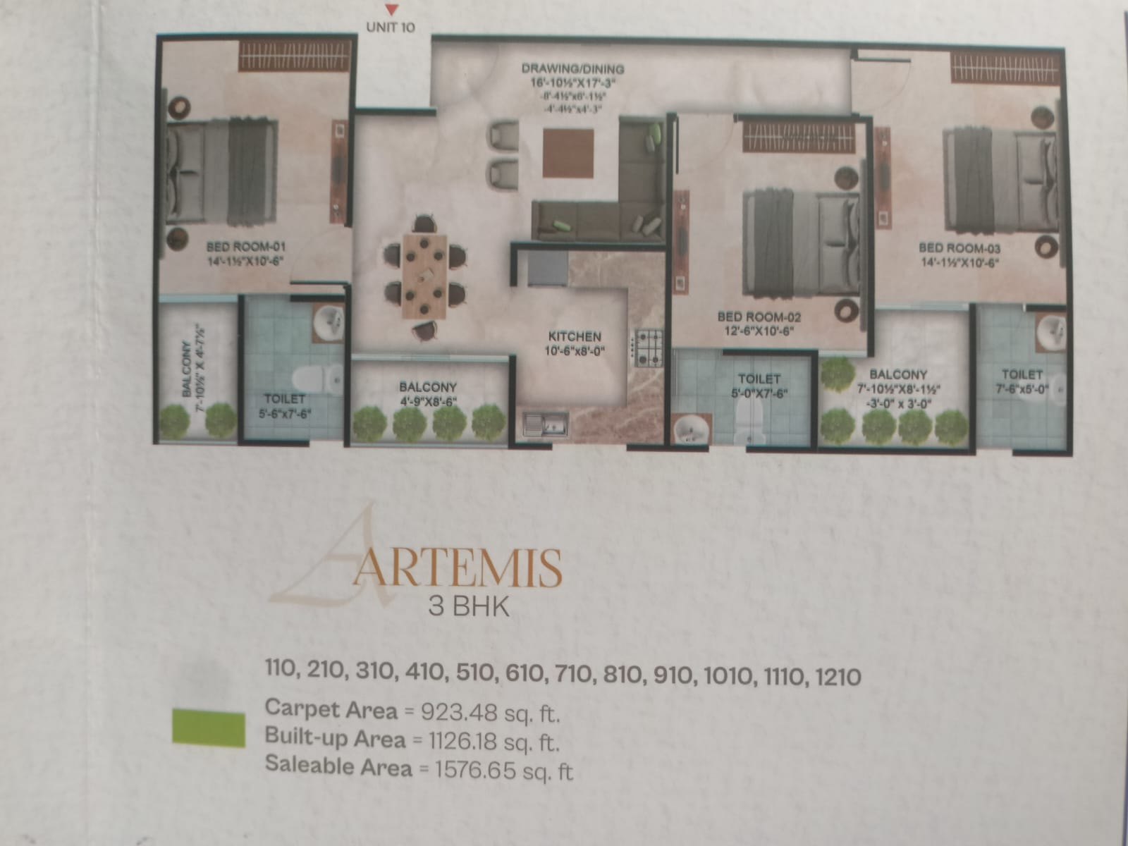 Artemis · Floor plan reference from supplied reference brochure